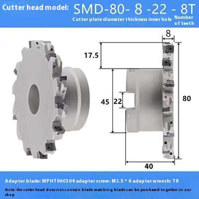 2079-CNC sleeve SMD side and face milling cutterhead CNC indexable chip SMC cutterhead T-slot grooving MPHT06 Shandong Denso Pricision Tools Co.,Ltd.